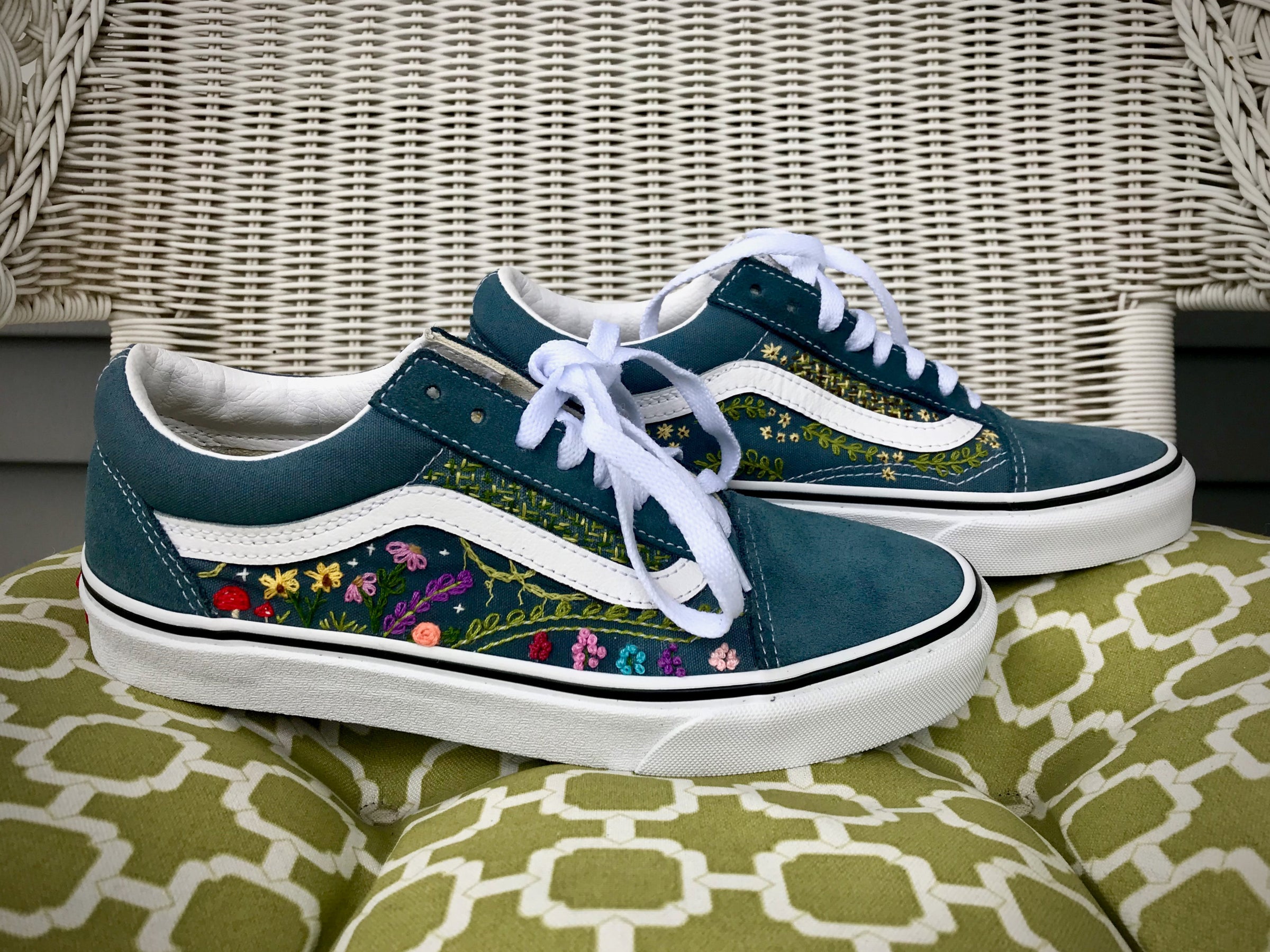 Flower Themed Embroidered Vans Gillian's Shoes